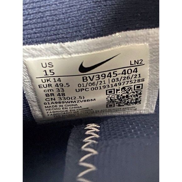 Nike Alpha Menace Pro 2 MID Football Cleats Midnight Navy BV3945-404 Men’s Sz 15 - Picture 10 of 10